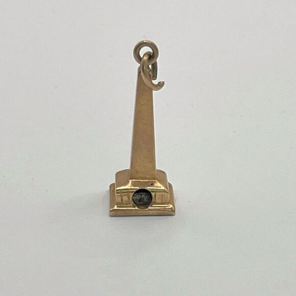 Vintage 14K Yellow Gold Washington Monument Stanhope Viewer Charm Pendant - Picture 1 of 11